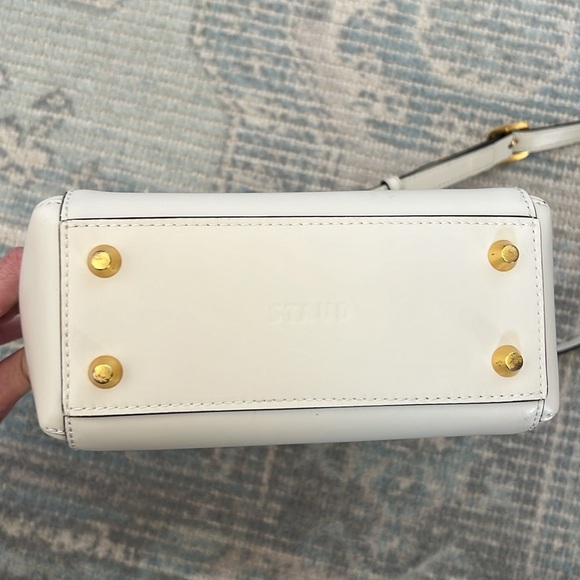 STAUD Mini Shirley Structured Leather Bag Neutral Cream - Picture 6 of 7